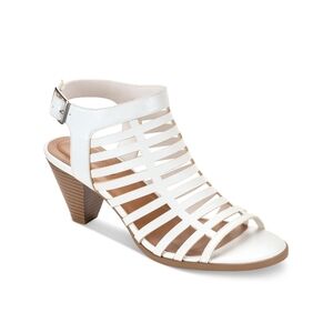 Style & Co. White Strappy Block Heel Sandal